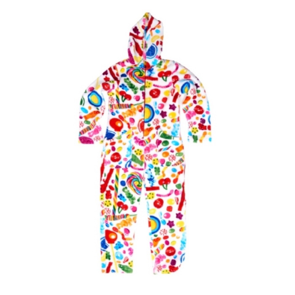 Dylan’s Candy Bar Fleece Hooded Zip Up Pockets One Piece Pajama